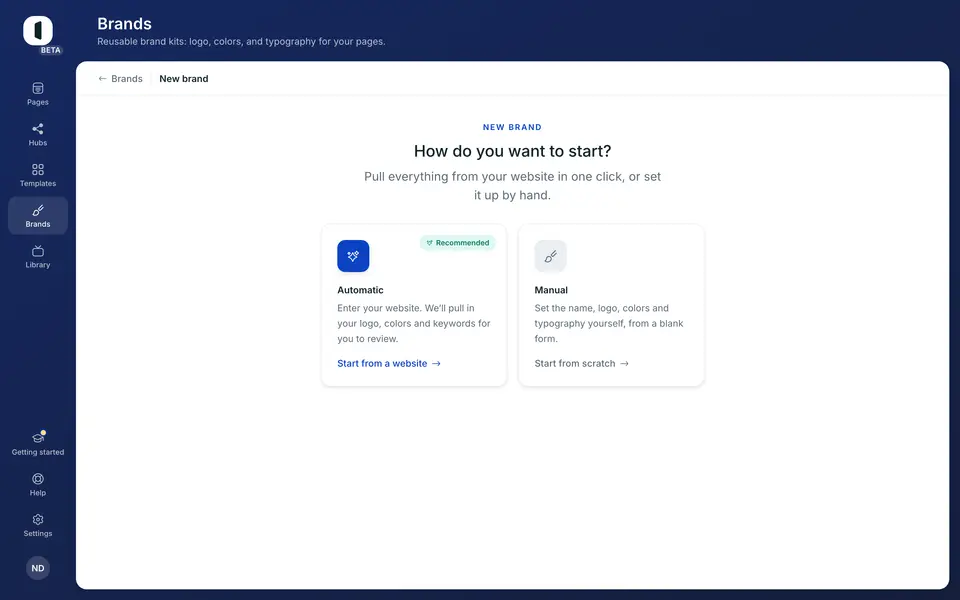 Automatic mode relies on Brandfetch from your domain.