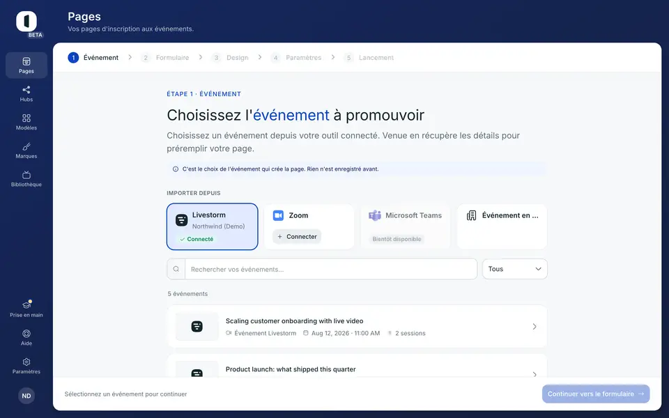 Teams comme source affiche « Non configuré » tant qu'il n'est pas installé sur votre déploiement Venue.