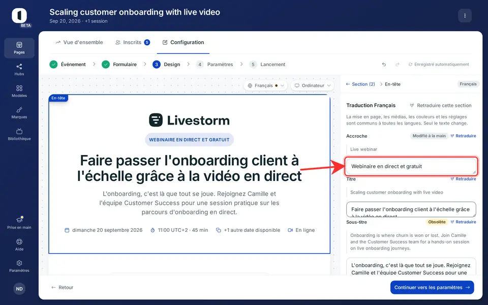 Modifié à la main : le texte reste le vôtre, jusqu'à ce que vous demandiez une retraduction.